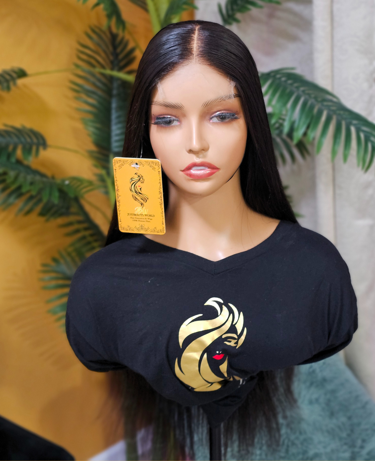 Unprocessed Straight Human Hair Wig HD Closure