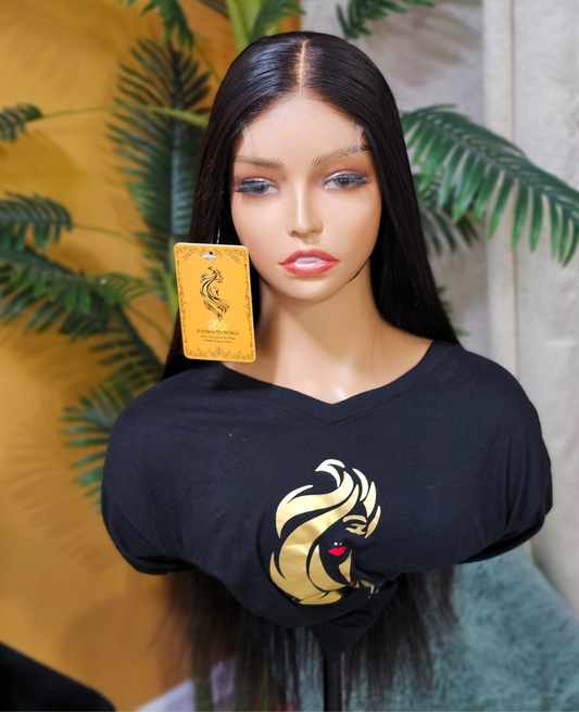 Unprocessed Straight Human Hair Wig HD Closure