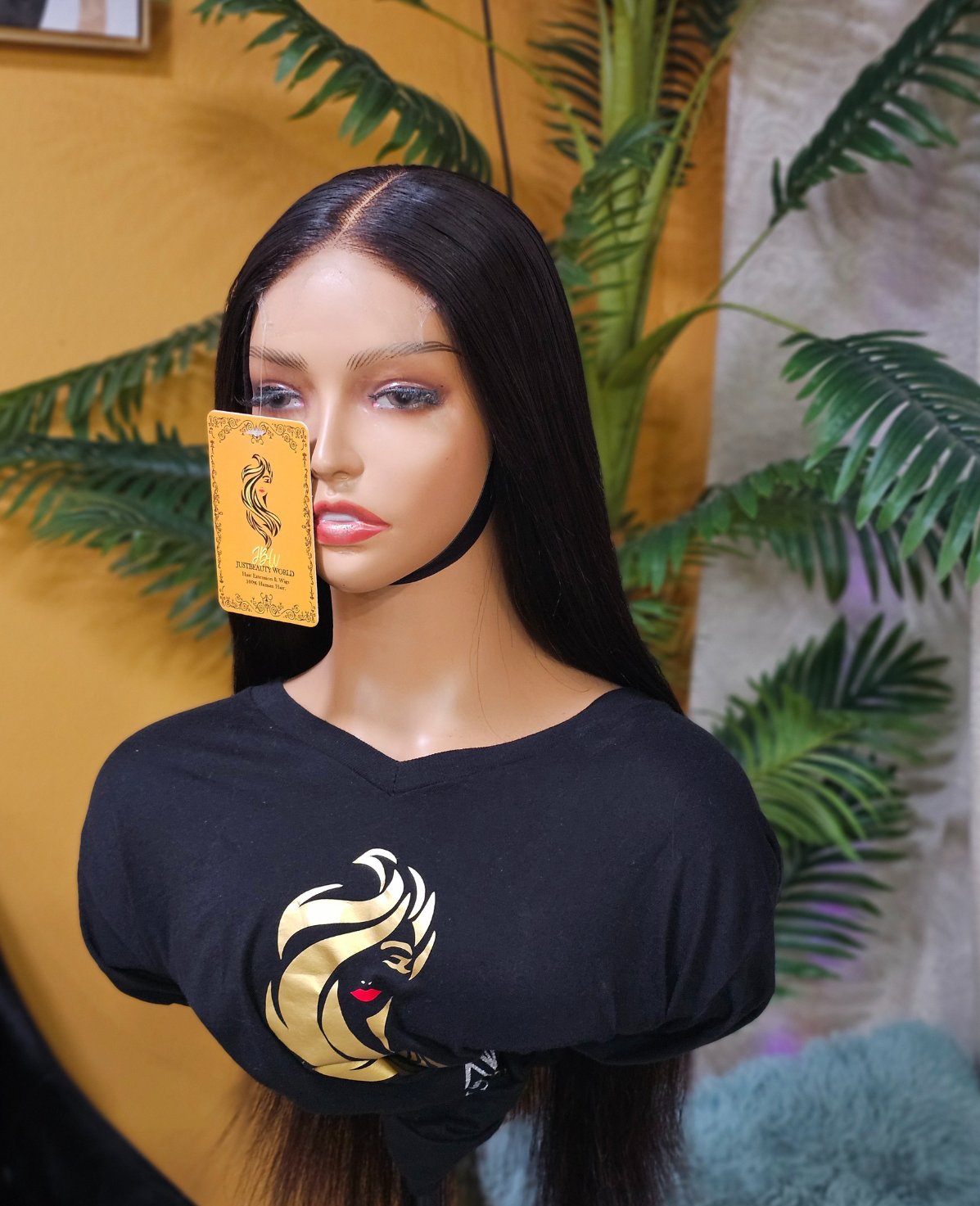 Unprocessed Straight Human Hair Wig HD Closure