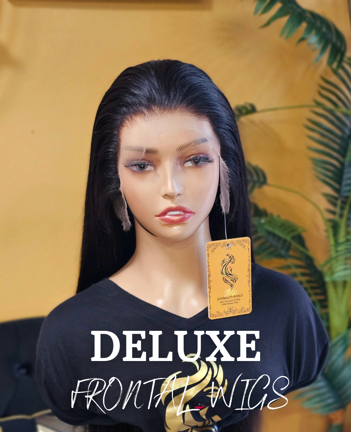 Unprocessed Cambodian Frontal Wig Straight Hair( Natural Black)