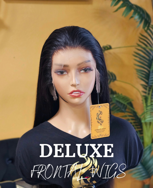 Unprocessed Cambodian Frontal Wig Straight Hair( Natural Black)