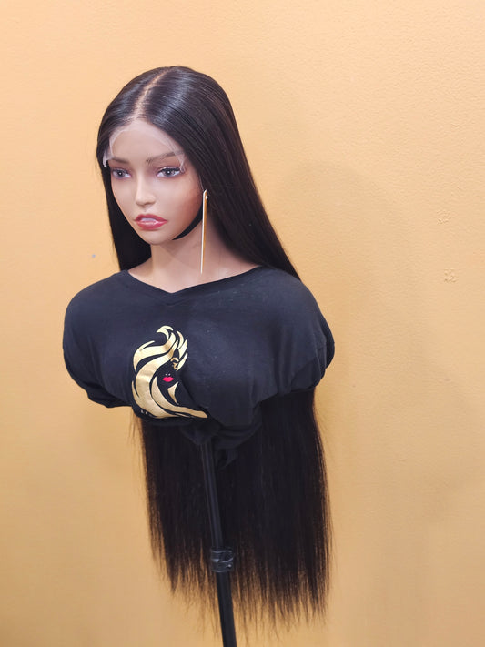 Unprocessed Premium Straight Human Hair Wig 6x6 HD Closure