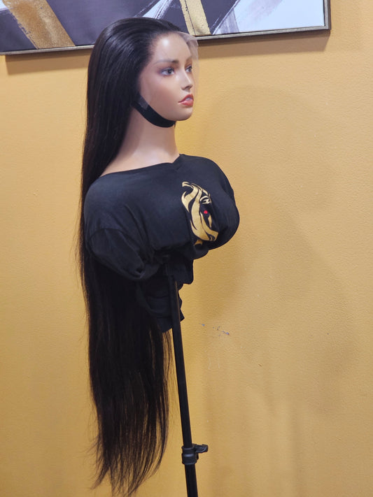 13x6 Unprocessed Cambodian Frontal Wig Straight Hair( Natural Black)