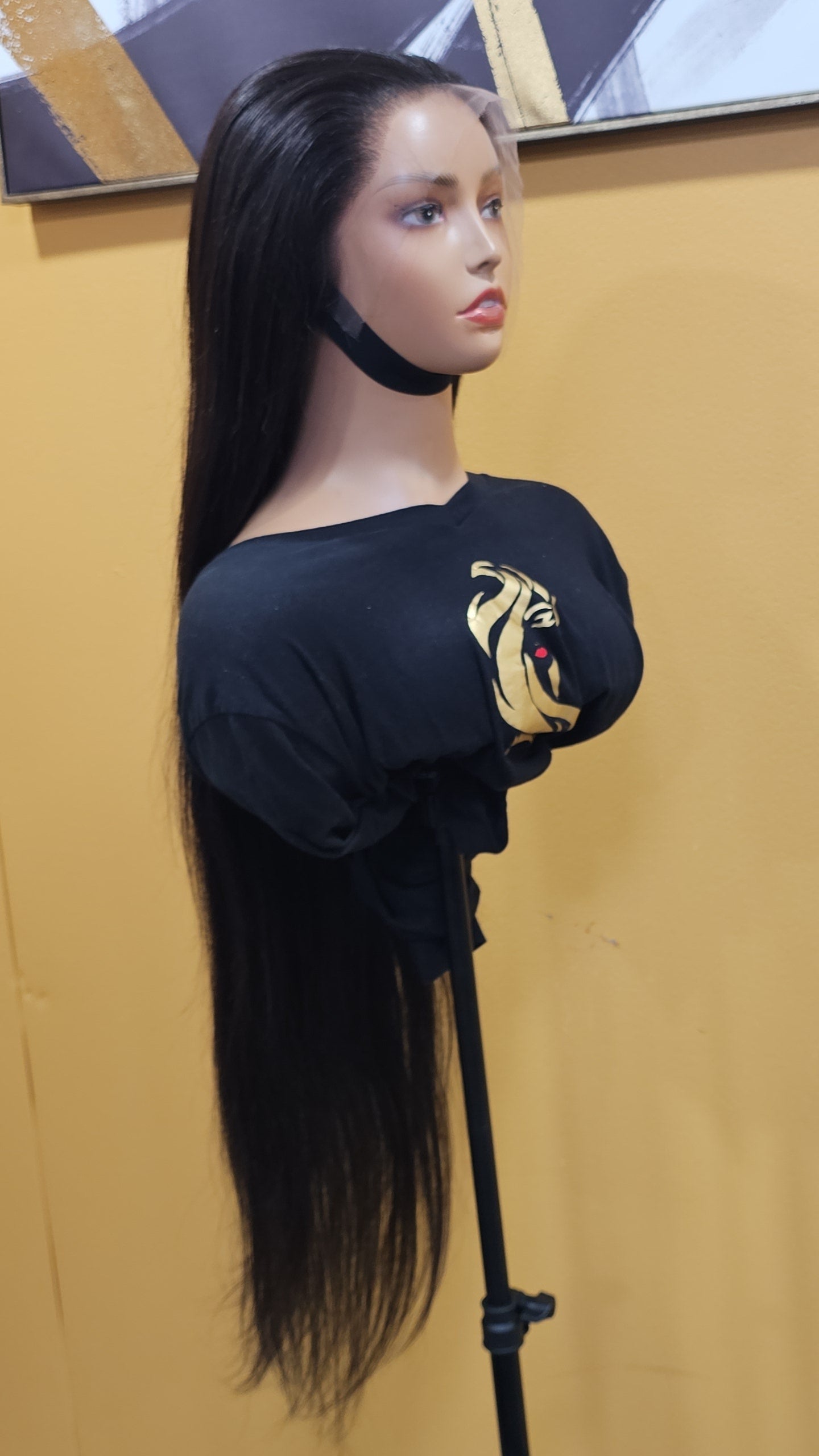 13x6 Unprocessed Cambodian Frontal Wig Straight Hair( Natural Black)