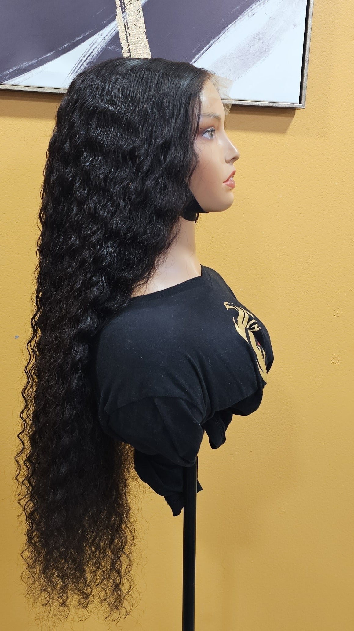 Unprocessed deep wave Human Hair Wig 5x5 HD Closure