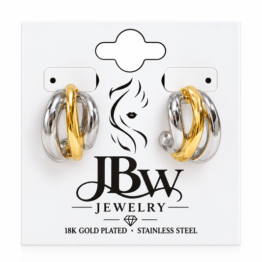 JBW Elegant Minimalist Two-Tone 18K Gold Stainless Steel