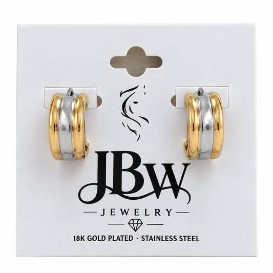 JBW Fashion Two Tone Hoop Earring